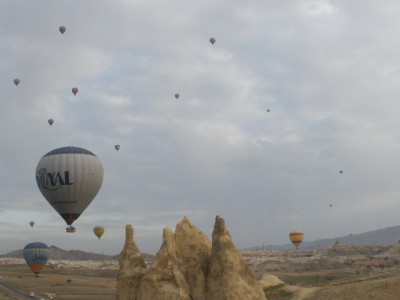 hot air balloons in Cappadocia