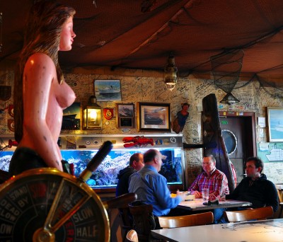 Nicknamed “The Last Bar Before New York,” the Treffpunkt Kaiserhafen is a workingman’s bar and restaurant near the ship terminal in Bremerhaven. Photo by Katherine Rodeghier, c 2012