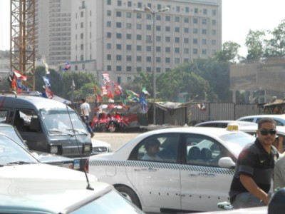 Flags for sale in Tahrir Square Flags in Egypt