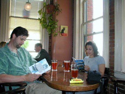 Dave and Lynne Walker at Le Chat Noir in Bellingham Dave and Lynn reading Rough Living