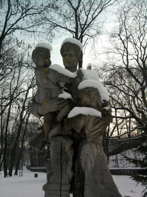 Cold Statues in the Park of Sofia, Bulgaria