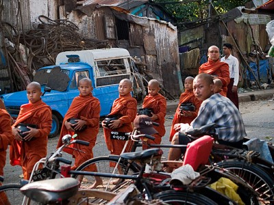 Many young boys serve time as monks from an early age in Myanmar
